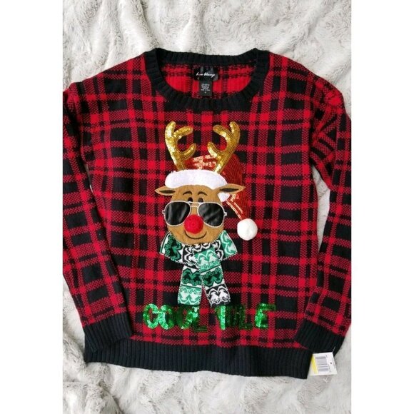 Love Always Christmas Reindeer "Cool Yule" Sequin - Picture 1 of 6